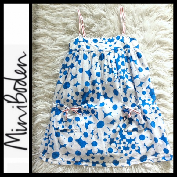 Mini Boden Blue and White Floral Sun Dress - Picture 1 of 4
